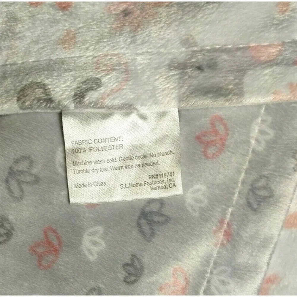 SL Home Fashions Pink Gray Jungle Baby Blanket 119741 Minky Lovey Flower Safari
